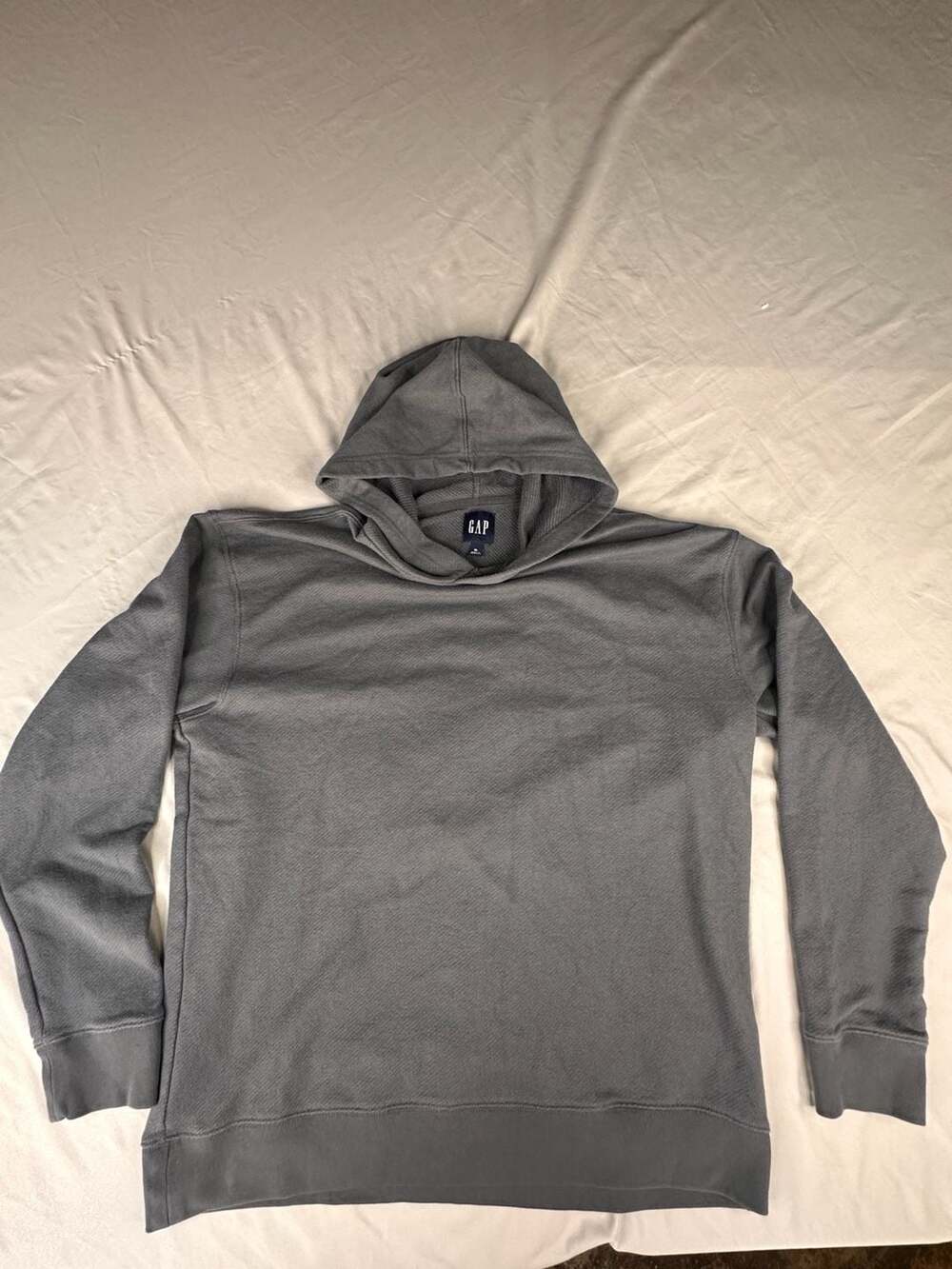 Gap Hoodie Size XL Gray Textured Knit Pullover Sweatshirt